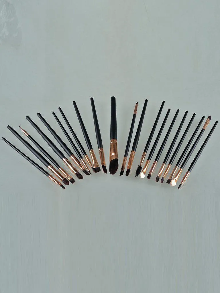 20pcs Professional Makeup Brushes Set Metal Make Up Brush Set-Black