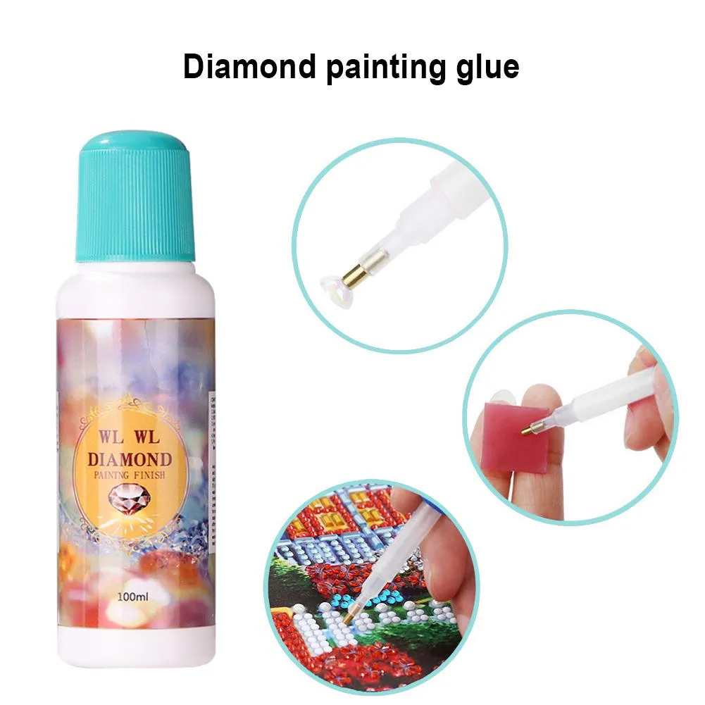 2x100ml DIY Diamond Painting Conserver Permanent Hold Shine Effect Sealer