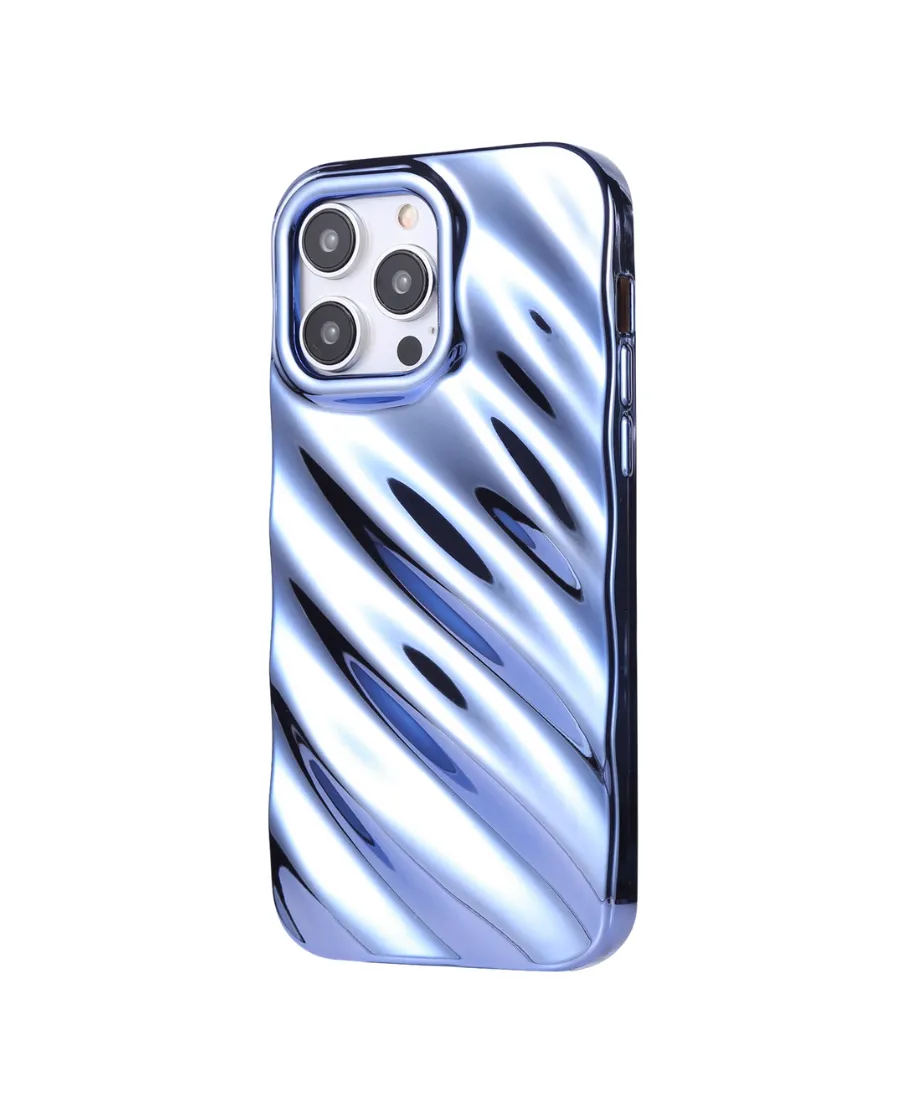 Blue Metallic Ripple Phone Case