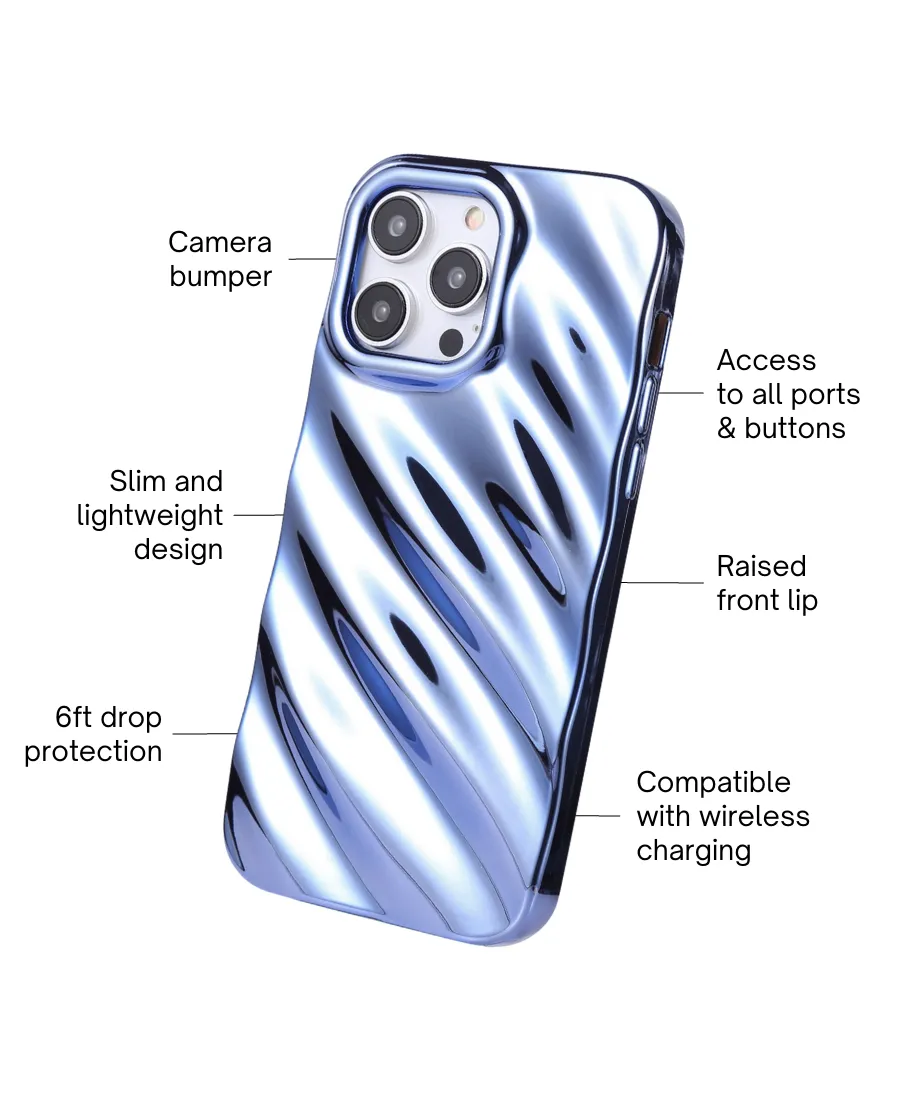 Blue Metallic Ripple Phone Case