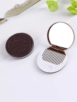 Circle Fold Mirror With Comb