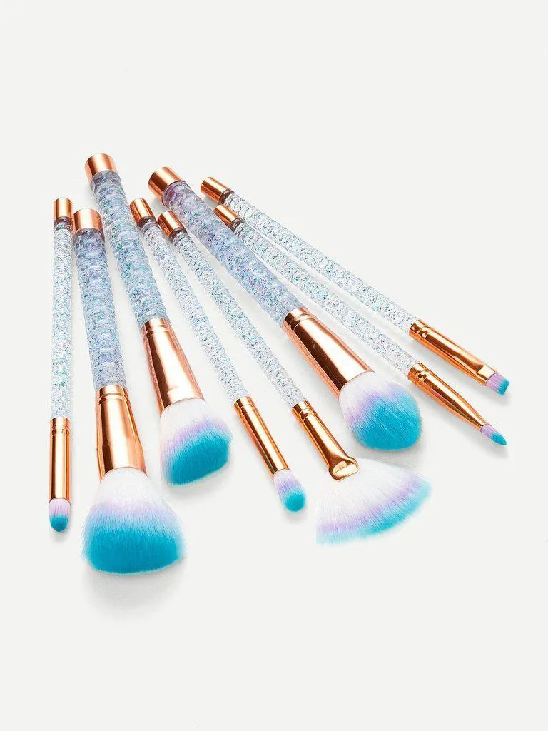 Clear Handle Makeup Brush 8pcs