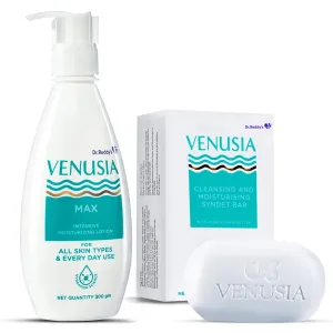 Dr. Reddy's Venusia Max Intensive Moisturizing Lotion  300 GM  and Venusia Moisturizing Bathing Bar 75 GM