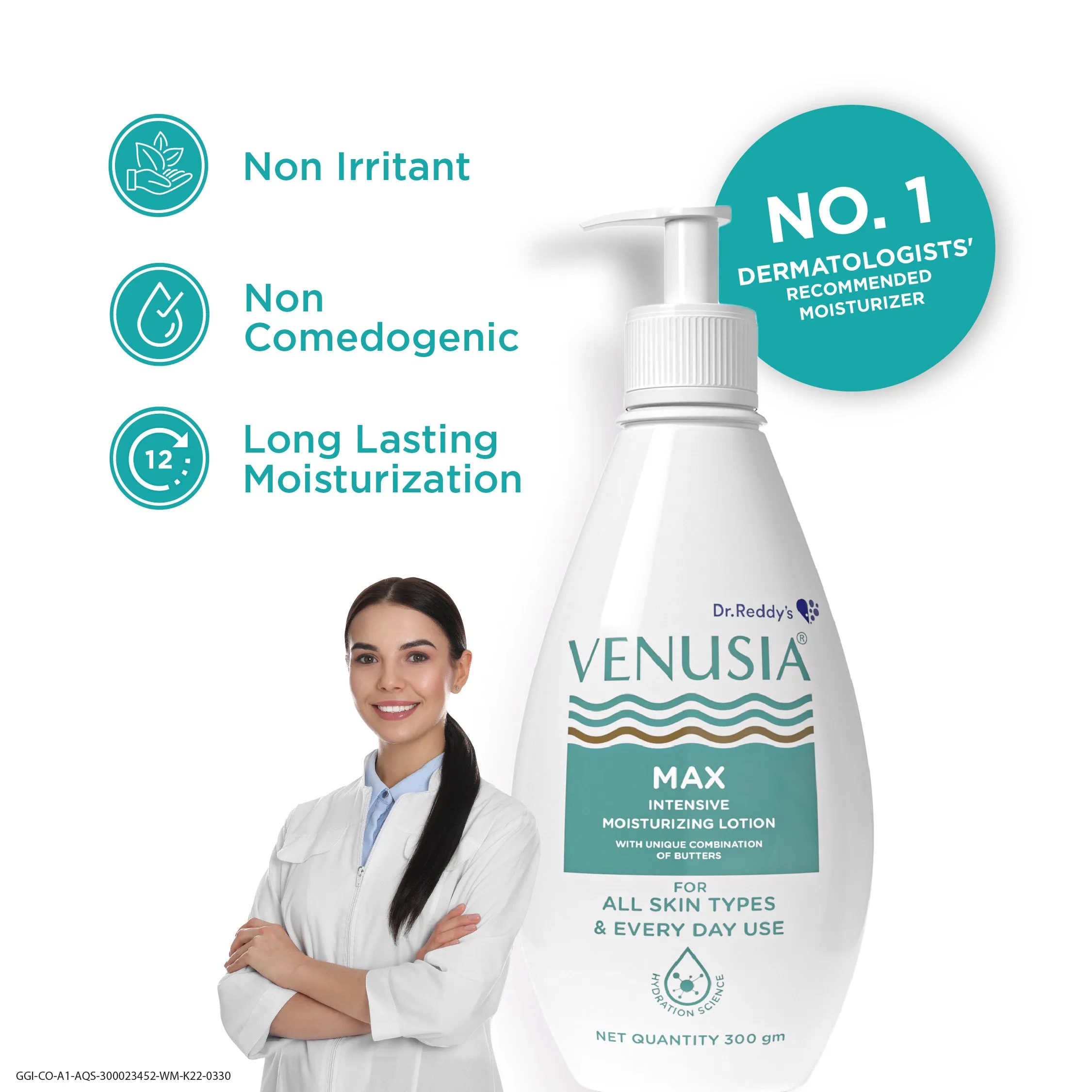 Dr. Reddy's Venusia Max Intensive Moisturizing Lotion  300 GM  and Venusia Moisturizing Bathing Bar 75 GM