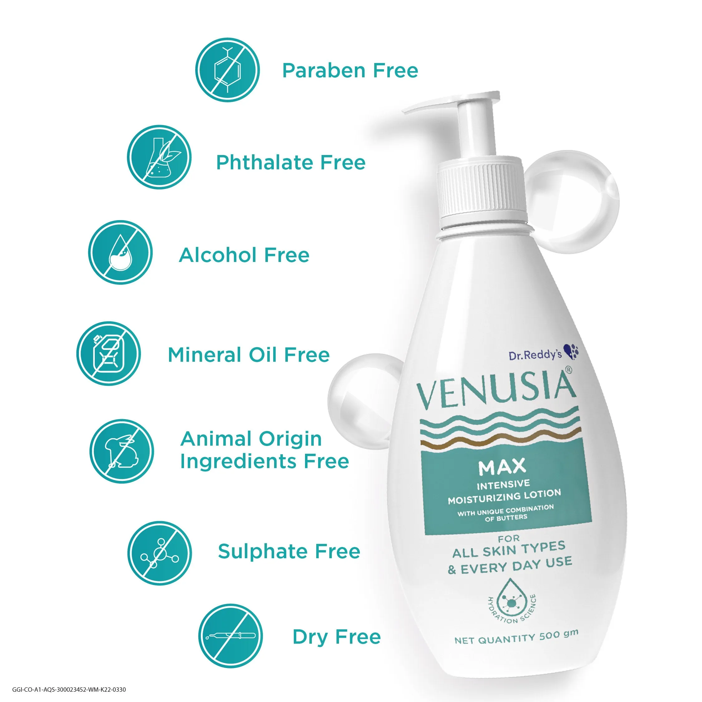 Dr. Reddy's Venusia Max Intensive Moisturizing Lotion, 500 GM & Venusia Moisturizing Bathing Bar 75 GM