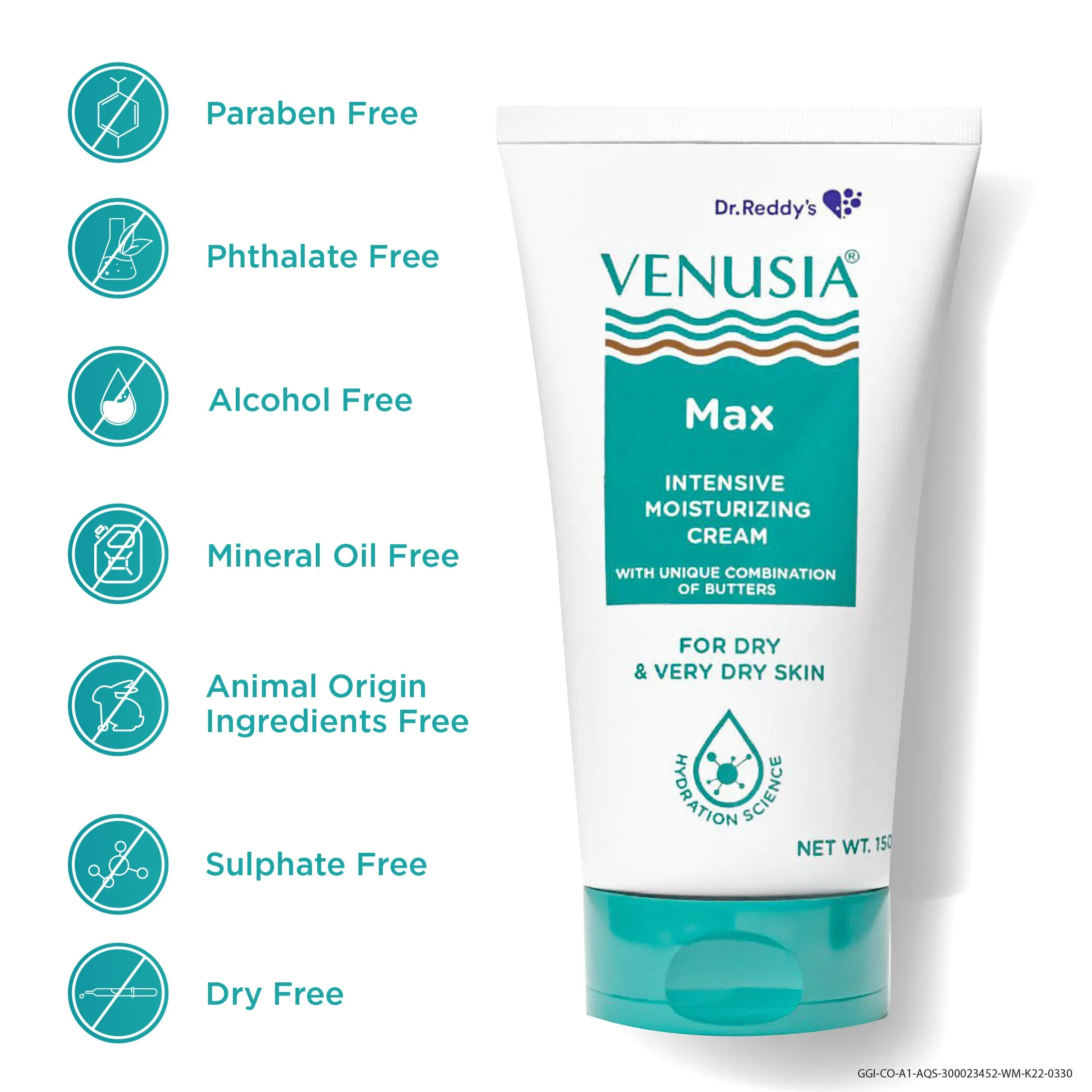 Dr.Reddy's Venusia Max Cream Paraben Free 150 GM and Moisturizing Bathing Bar 75 GM