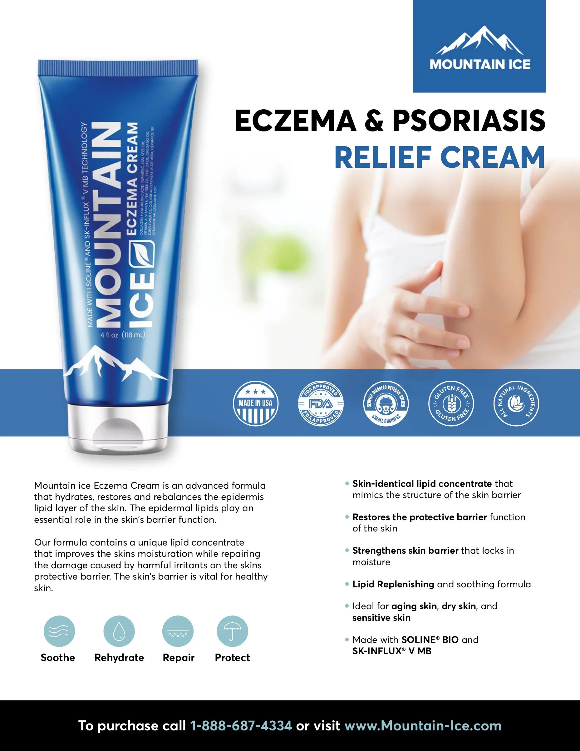 Eczema and Psoriasis Cream, Made with Natural Ingredients (Repair Dry and Damaged Skin)