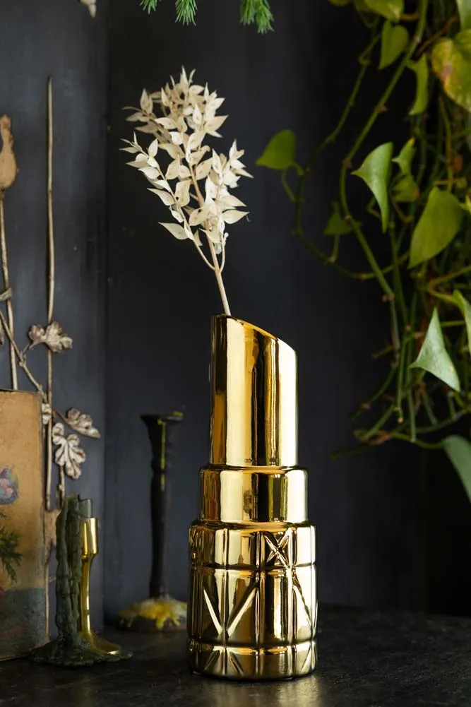 Gold Lipstick Vase