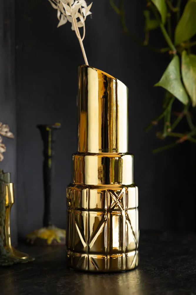 Gold Lipstick Vase