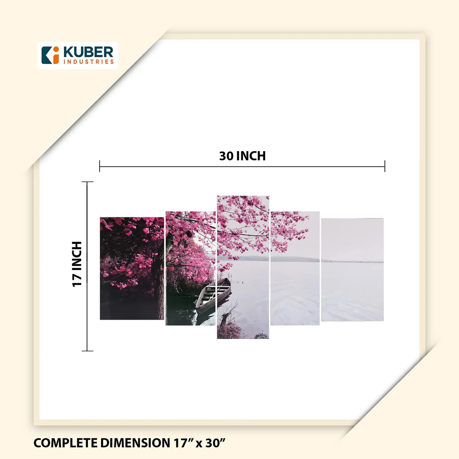 Kuber Industries Wall Paintings | MDF Wooden Wall Art for Living Room | Flower Scenery Wall Sculpture |Painting for Bedroom | Office | Hotels | Gift | 1730KIM3 |10 Piece Set| Pink