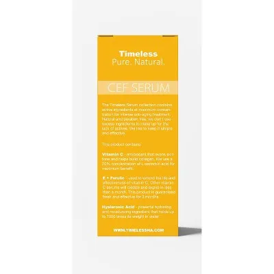 New - Timeless Skin Care Vitamin C and E Ferulic Acid Serum - 4 fl oz