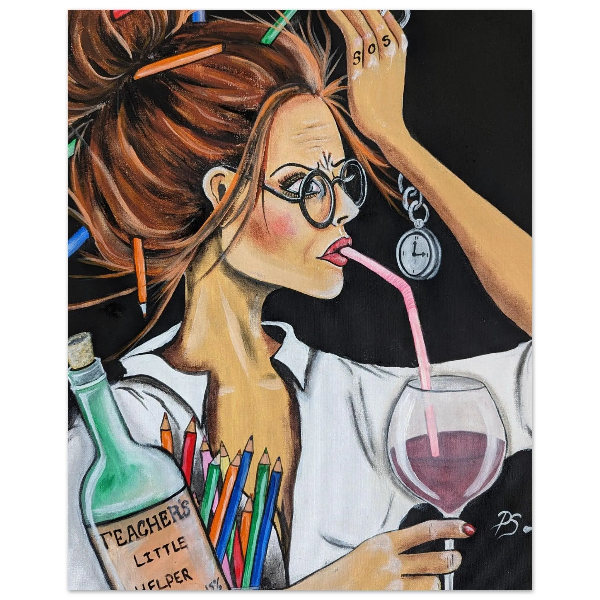 No Time For wine Teacher Poster