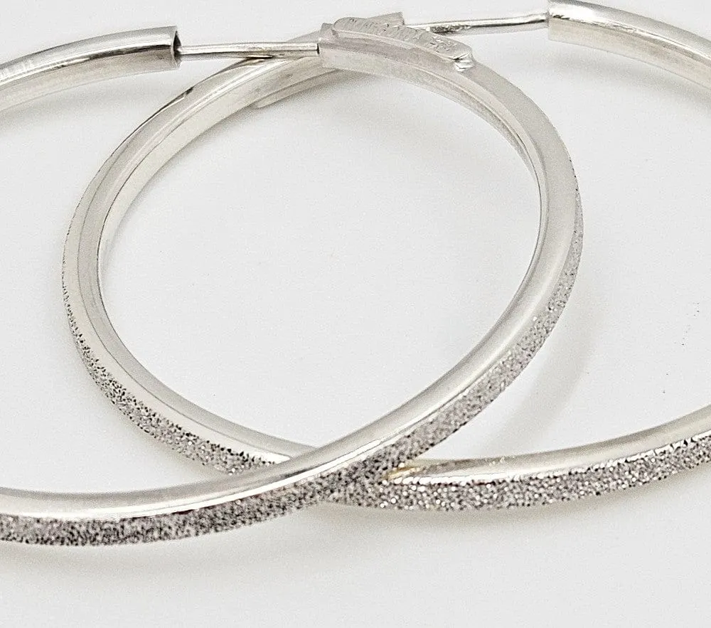 NWOT Pianegonda Italy Modernist Annulus Collection Sterling Hoop Earrings