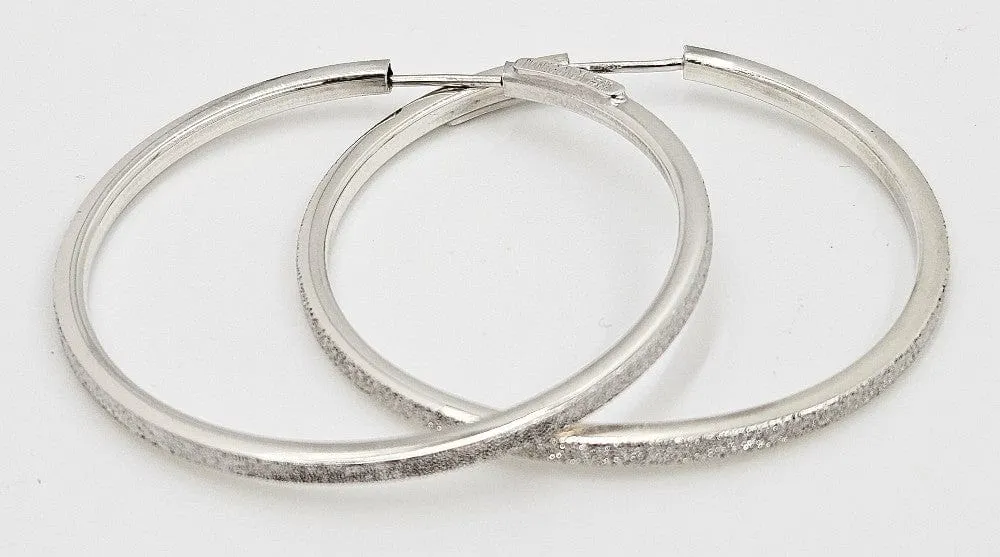 NWOT Pianegonda Italy Modernist Annulus Collection Sterling Hoop Earrings