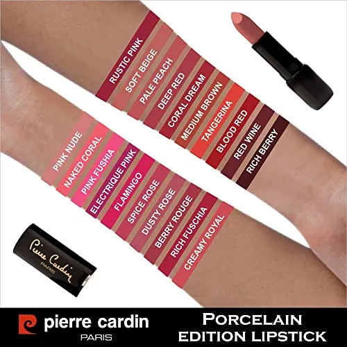 Pierre Cardin Paris, Porcelain Edition Rouge Lip Colour, Long Lasting Creme Lipstick, Long Lasting Crayon Lipstick, Creamy and Intense Pigment (236-Soft Beige)