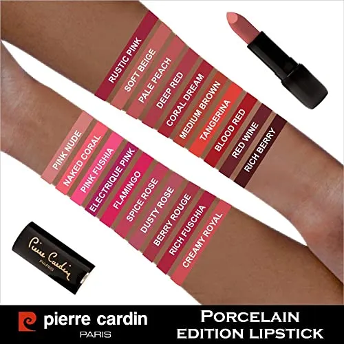 Pierre Cardin Paris, Porcelain Edition Rouge Lip Colour, Long Lasting Creme Lipstick, Long Lasting Crayon Lipstick, Creamy and Intense Pigment (236-Soft Beige)