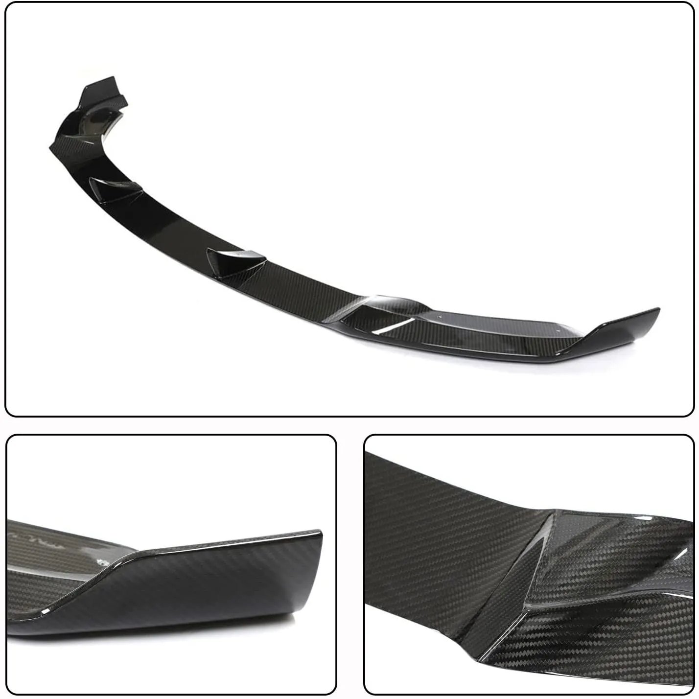 Real Carbon Fiber Front Lip V-Style Spoiler for Tesla Model Y 2020-2024