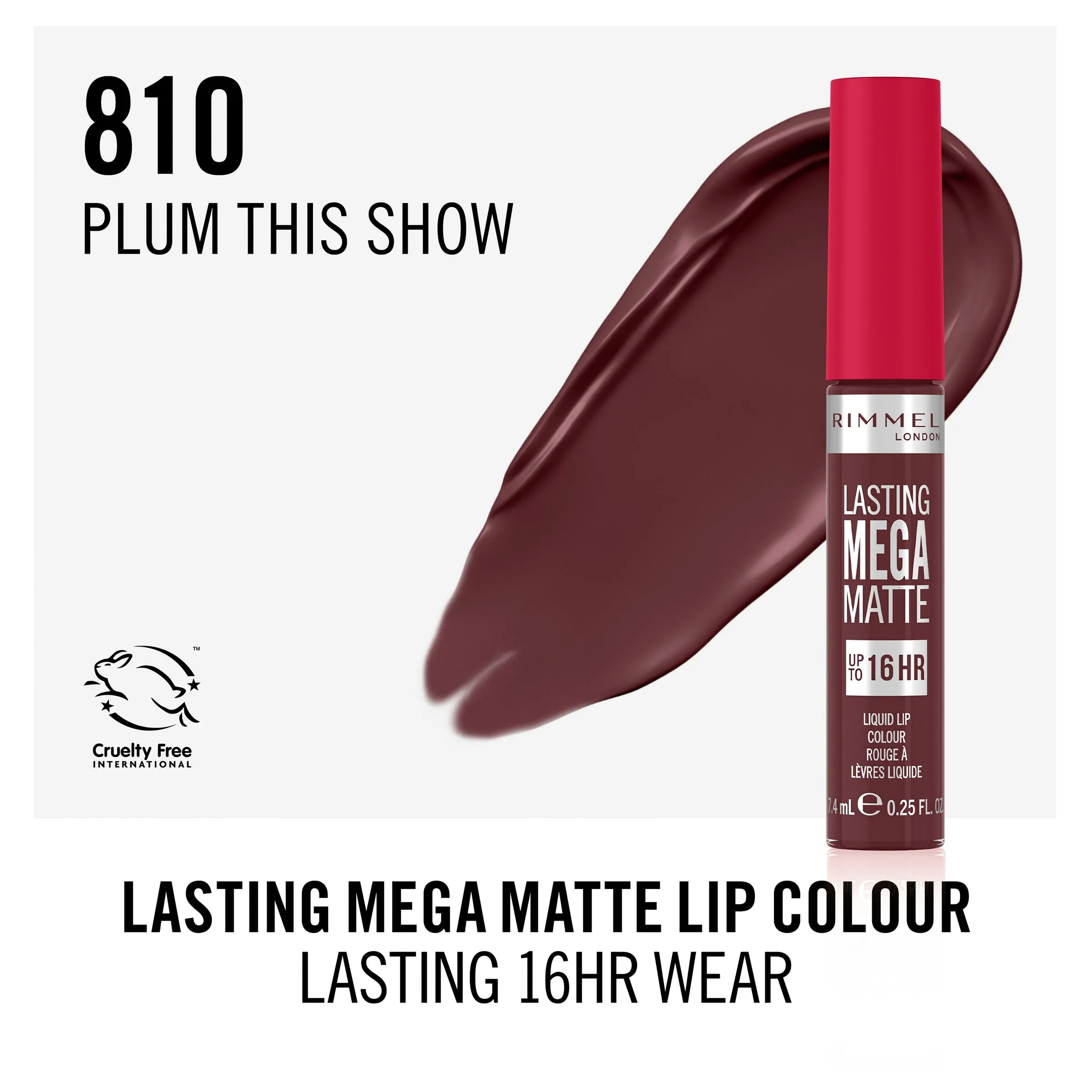 Rimmel Lasting Mega Matte Lipstick 810 Plum Ths Show