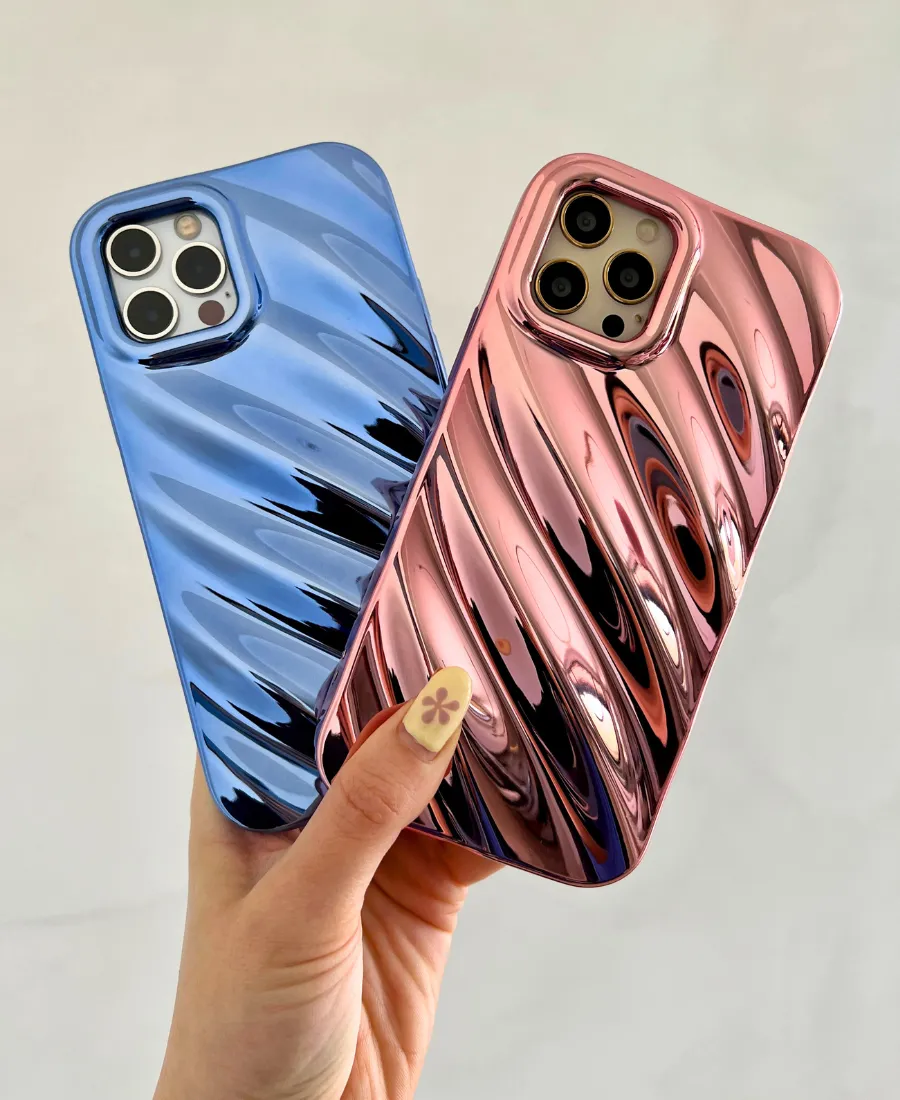 Rose Gold Metallic Ripple Phone Case