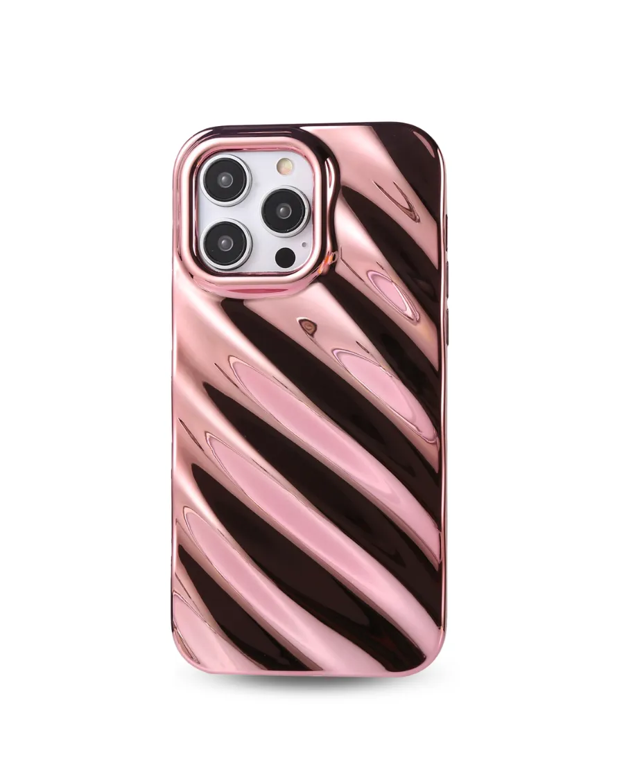 Rose Gold Metallic Ripple Phone Case