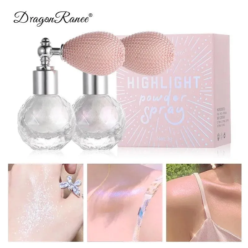 Sparkling Glitter Highlighter Spray: Glamorous Radiant Makeup Glow