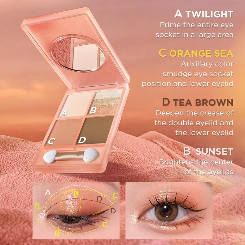 Sunset 4-shade Eyeshadow Palette  #01 Orange