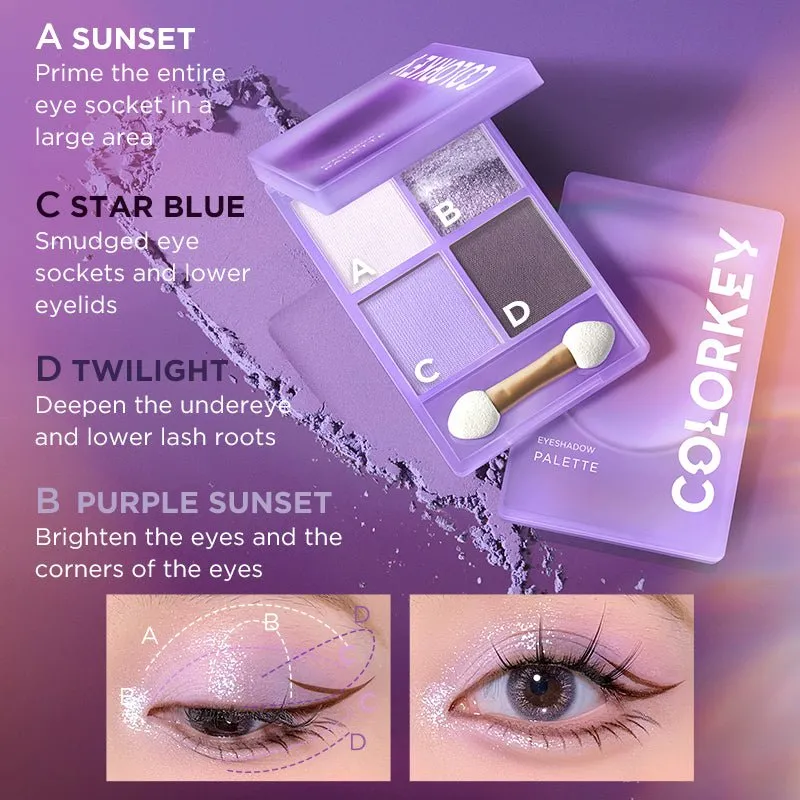 Sunset 4-shade Eyeshadow Palette  #03 Purple