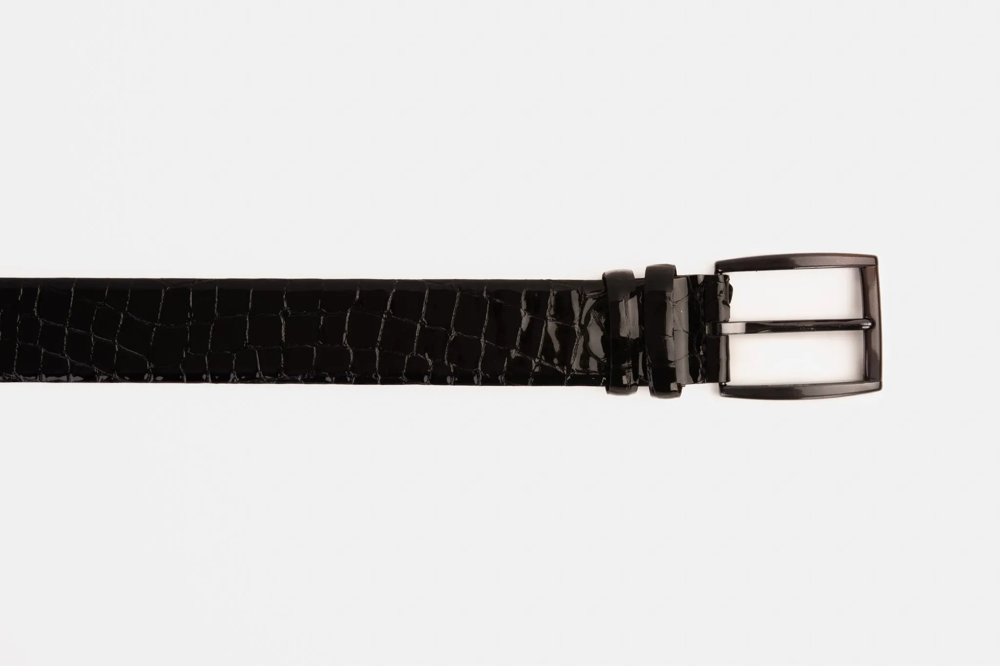 The Cordova Black Patent Leather Belt