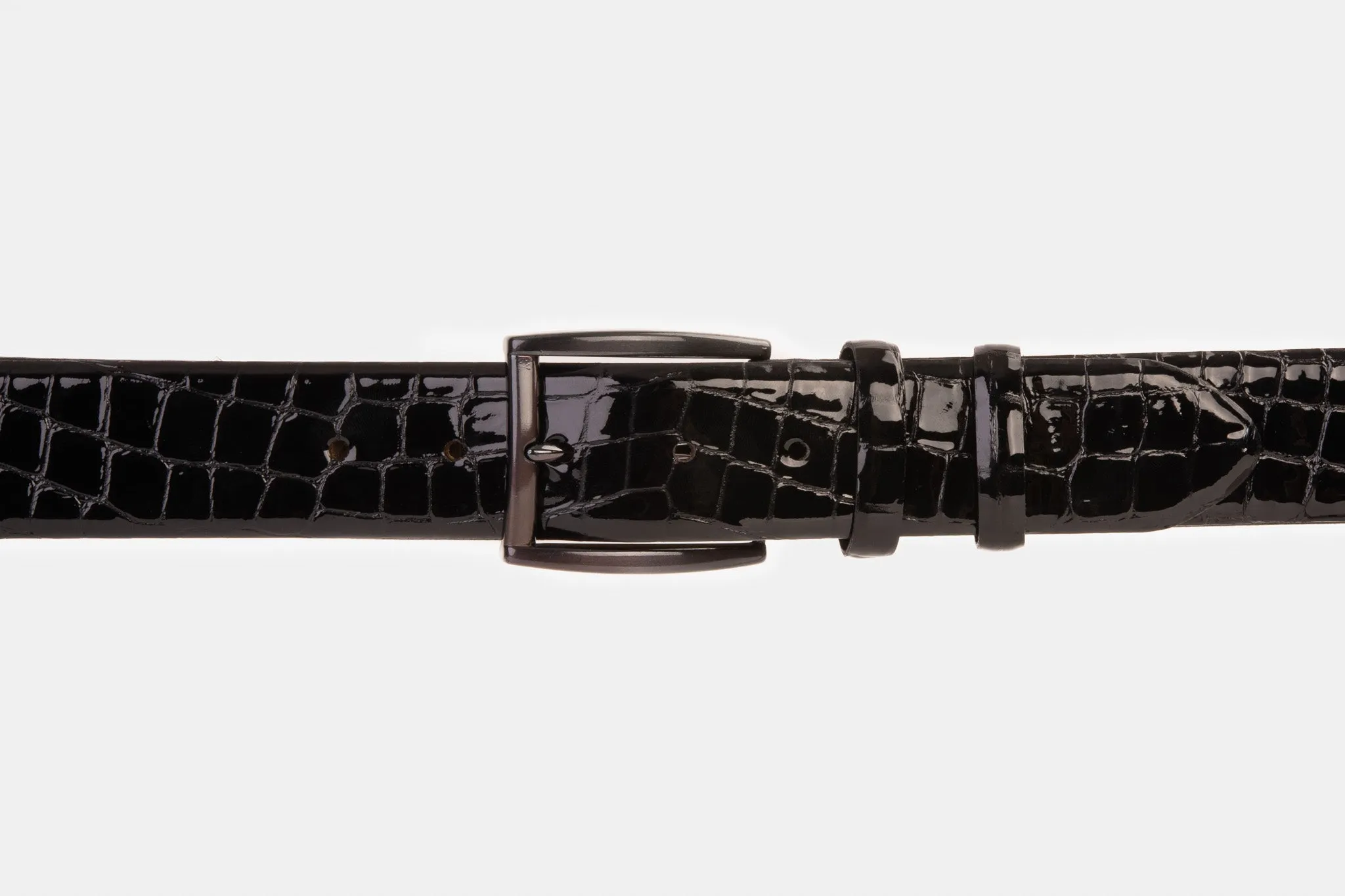 The Cordova Black Patent Leather Belt