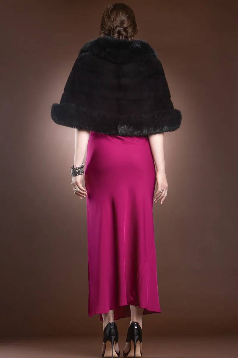 Traditional Horizontal Mink - Fox Fur Cape