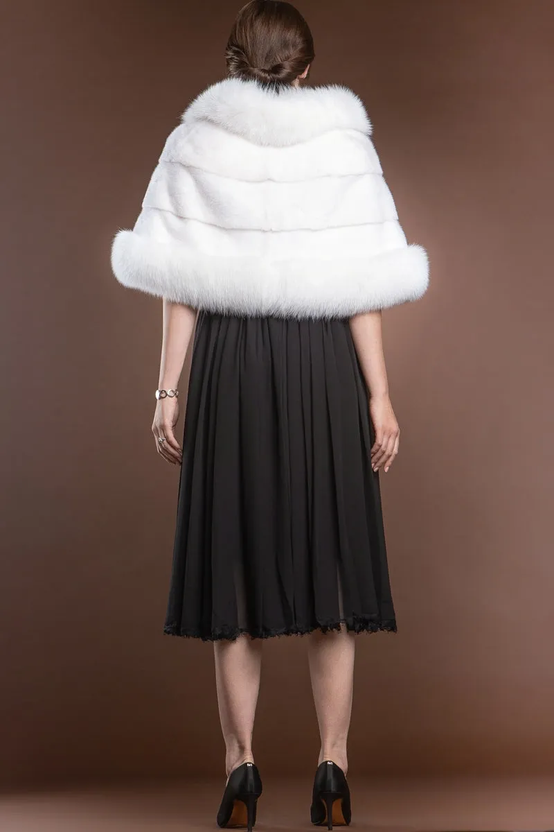 Traditional Horizontal Mink - Fox Fur Cape