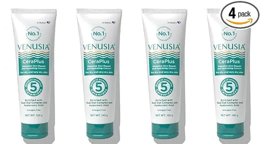 Venusia Ceraplus Cream for Dry Skin  5 Essential Ceramides for Deep moisturization  barrier repair I With Oat oil  oat extract Hyaluronic Acid I Fragrance free face cream I 100g